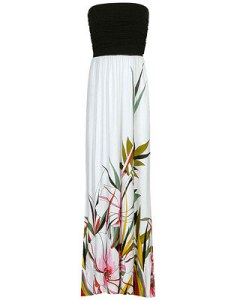 black and white floral maxi dress